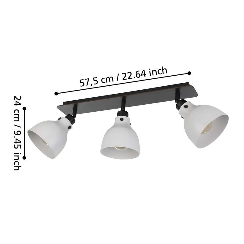 Eglo Deckenstrahler Matlock LED Strahler 3-flg dimmbar grau schwarz 74cm - 9002759438296