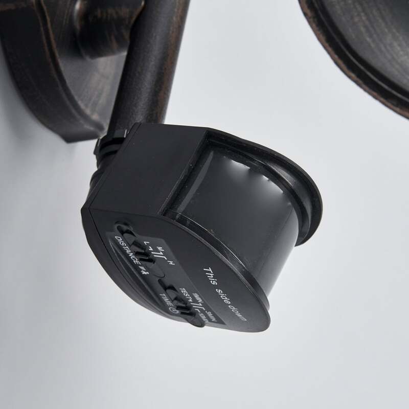 Lindby Außenwandleuchte Daphne LED Wandleuchte mit Sensor E27 schwarz 47cm - 4251096533880