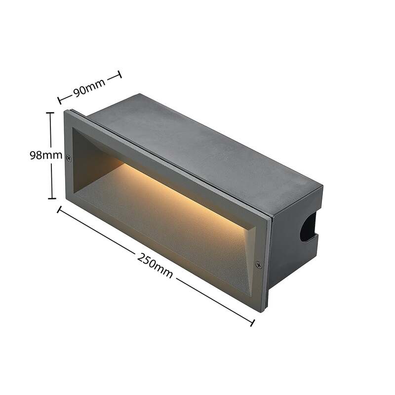 Lucande LED-Wandeinbauleuchte Jaano anthrazit 11W IP65 für Außenbeleuchtung - 4251096583304