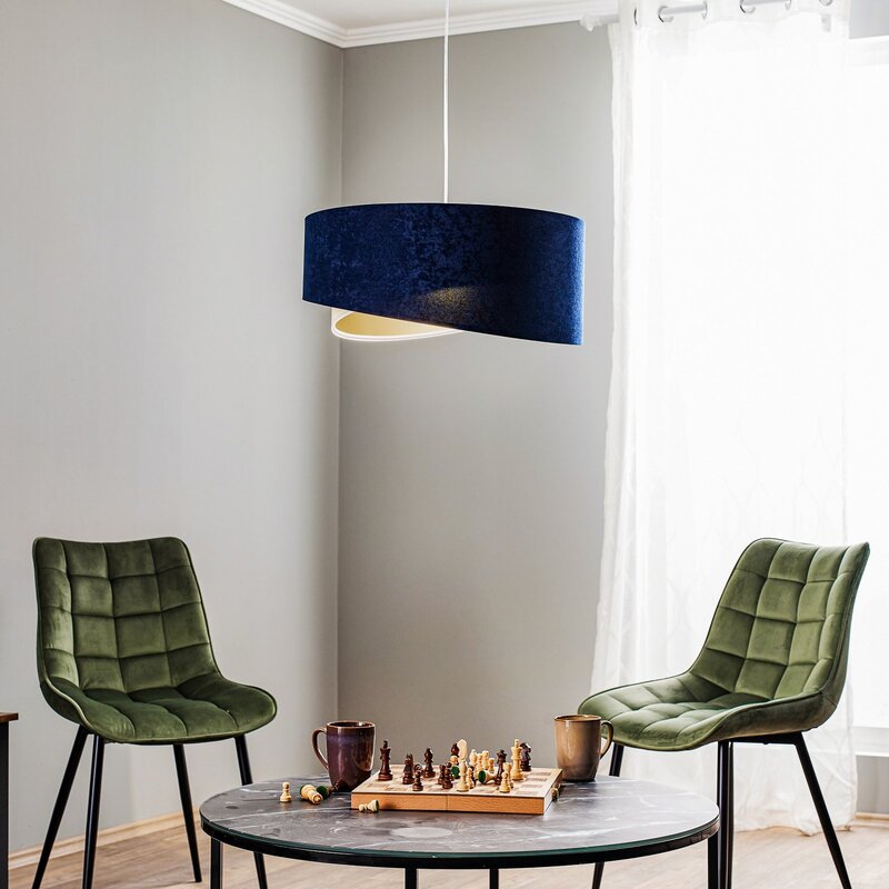 Maco Design Pendellampe Vivien Hängelampe Leuchte dreifarbig blau beige gold - 5902751346930