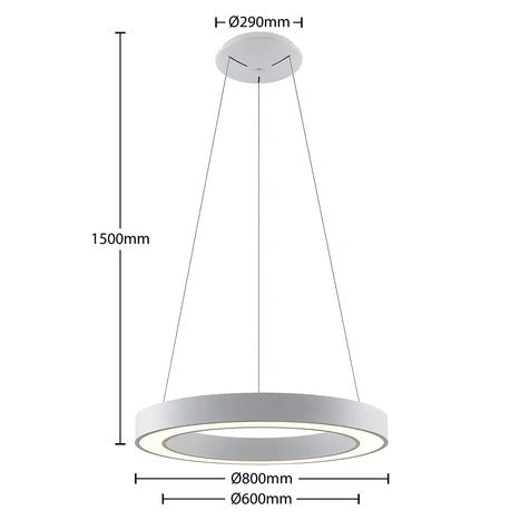 Arcchio LED Pendelleuchte Sharelyn Hängelampe weiß Ring CCT Aluminium 80 cm - 9939004