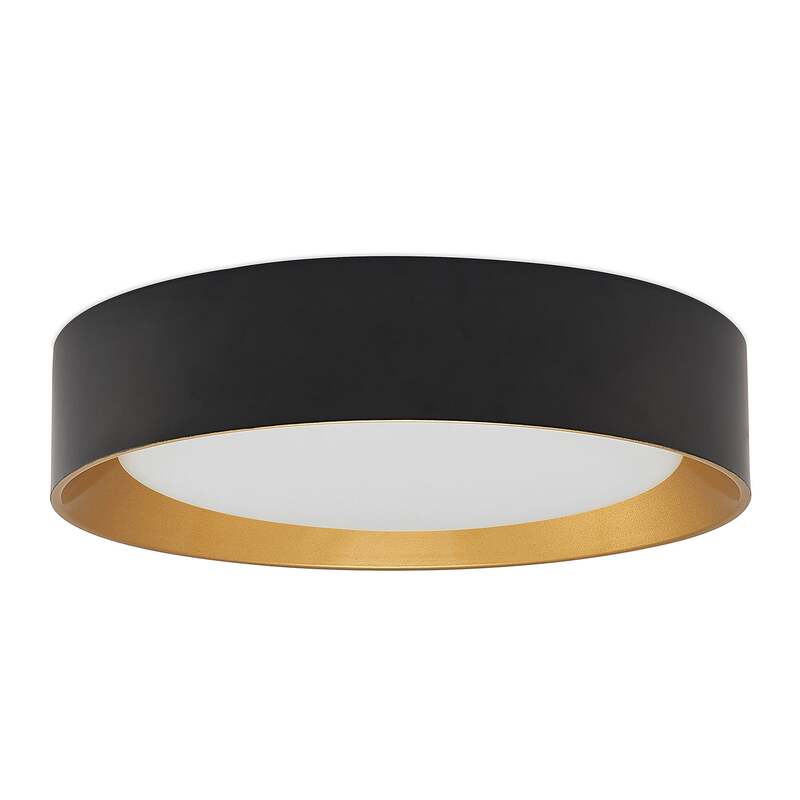 Lindby Deckenleuchte Kambia LED Lampe Leuchte schwarz-gold Ø45cm 36W warmweiß - 4251911702668