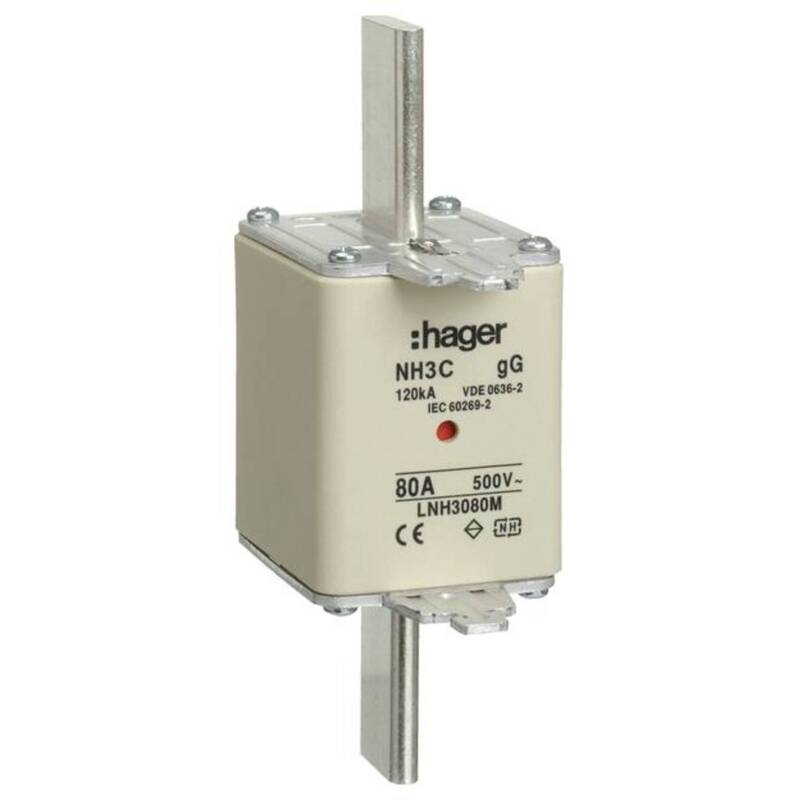 Hager LNH3080M NH-Sicherung Sicherungseinsatz 80A 3 St. Verteilersicherung - 3250614121050