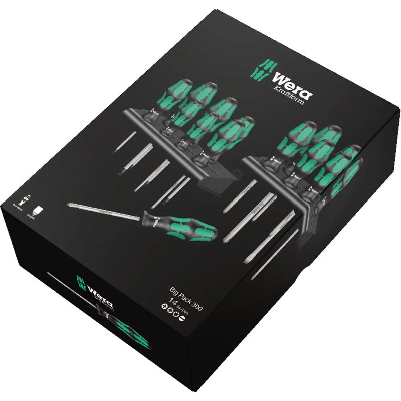 Wera Schraubendreher Set 14tlg Kraftform Schraubenzieher Werkzeug 2 Racks - 4013288163622