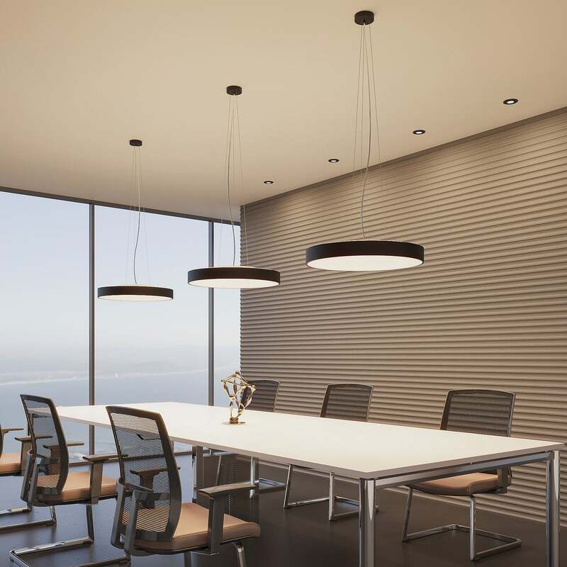 Arcchio Pendelleuchte Hängeleuchte Vanida LED dimmbar schwarz 3000K Ø60cm - 4251096597769