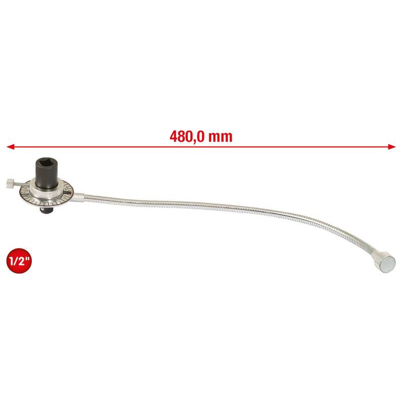 KS Tools Drehwinkelmessscheibe 1/2" Magnet Werkzeug 0-360° 63mm 480mm 170g - 4042146285305