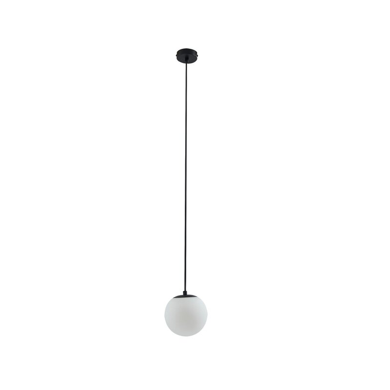 Lucande Hängelampe Bidolo schwarz Glas Ø 15 cm IP44 Deckenlampe Lampe Leuchte - 4251911776386