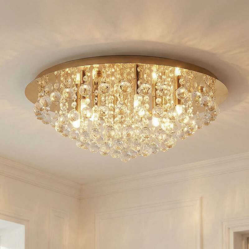 Lindby Deckenleuchte Deckenlampe Gillion Kronleuchter Kristall Lampe LED Ø 55cm - 4251096590050