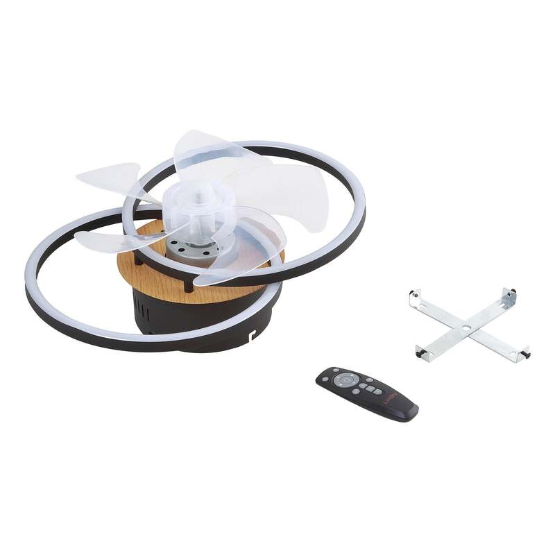 Lindby Deckenventilator Lomana LED Ventilator dimmbar schwarz CCT für Räume 15m² - 4251911780086
