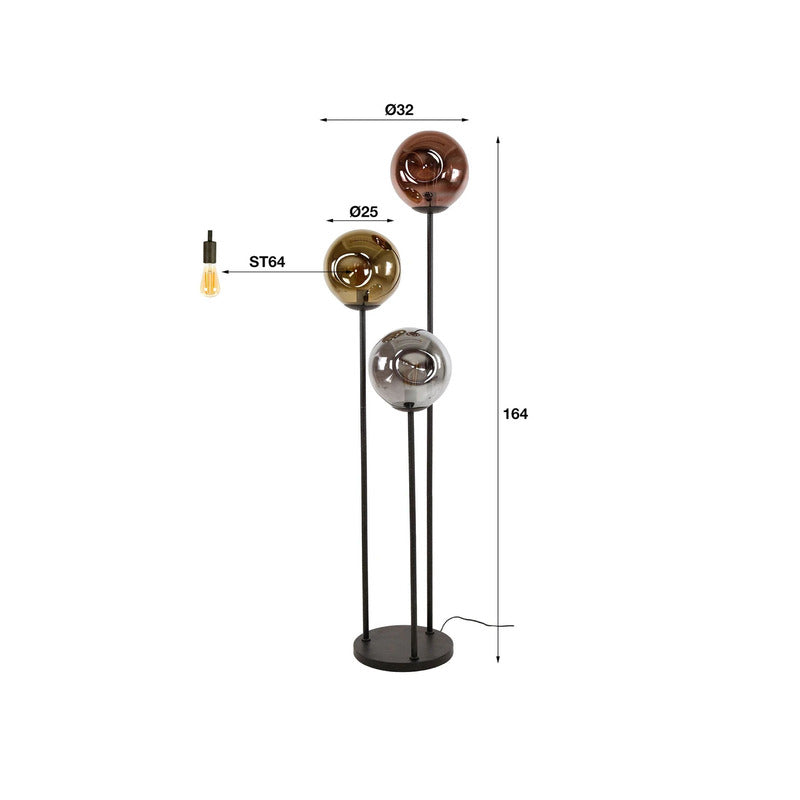 Stellar Stehlampe Stehleuchte Glas Metall bunt Raumbeleuchtung Wohnzimmerlampe - 8713244074509