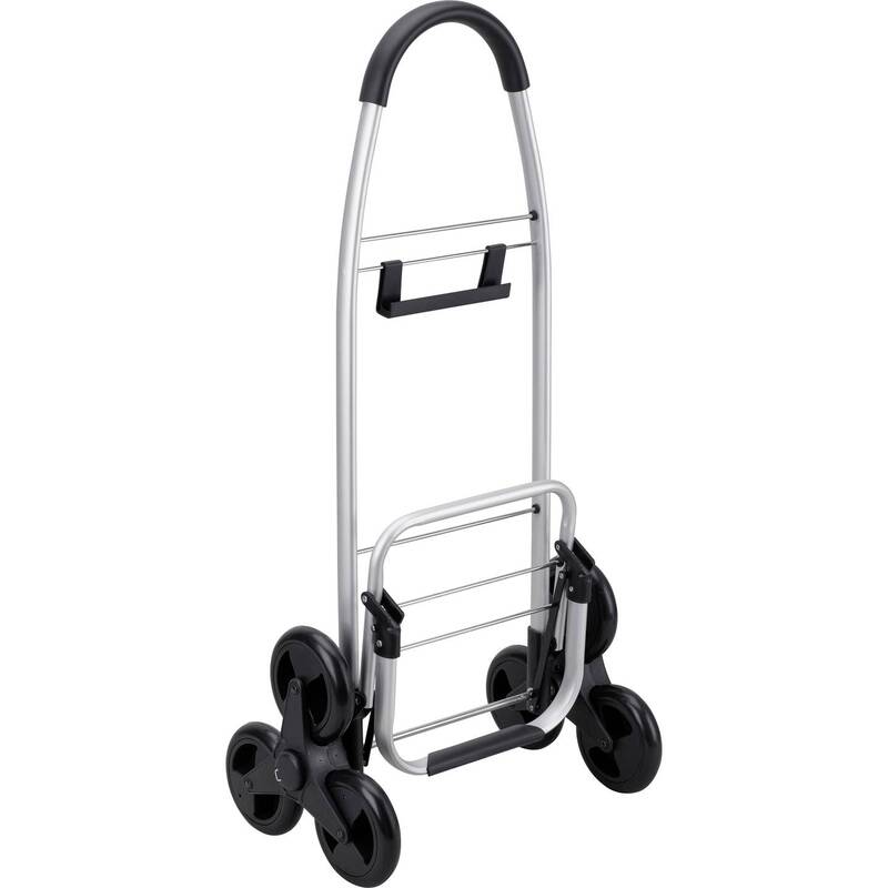 Metafranc Einkaufstrolley Einkaufswagen Aluminium schwarz 59l 20kg 47x46cm 108cm - 4004646203975