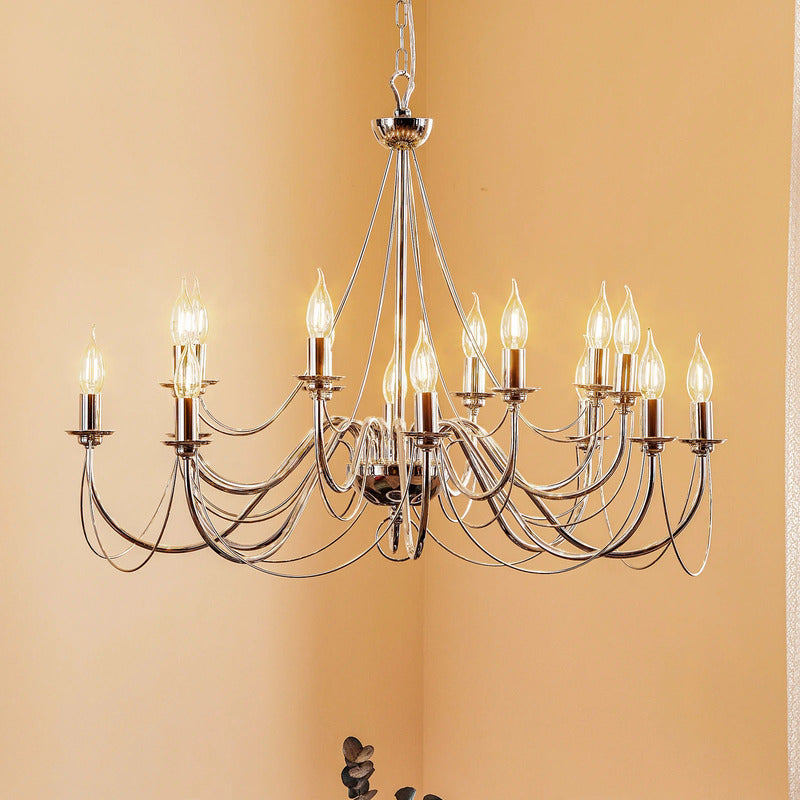 Domiluce Kronleuchter Deckenleuchte Retro chrom 16-flammig Wohnzimmer Esszimmer - 5905563001660