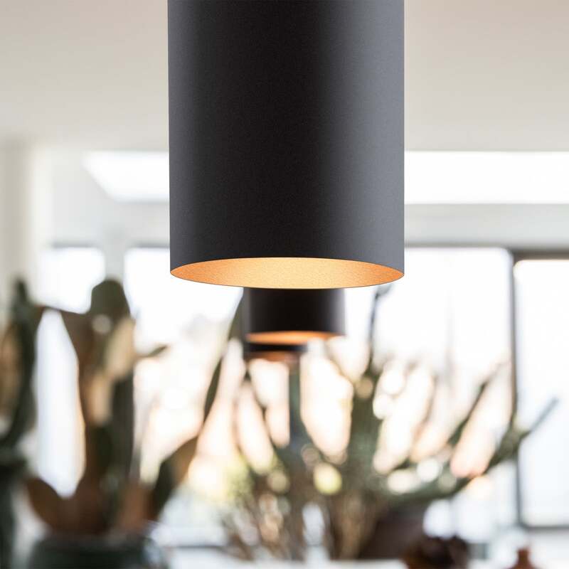 Ideallux Pendelleuchte Hängelampe Look LED Leuchte Lampe schwarz 40cm 6cm - 8021696104928