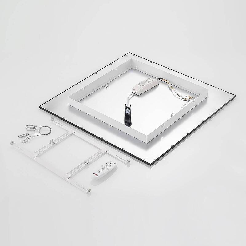 Lindby Deckenleuchte Deckenlampe LED Panel Schwarz Nelios Aluminium Kunststoff - 4251911739206