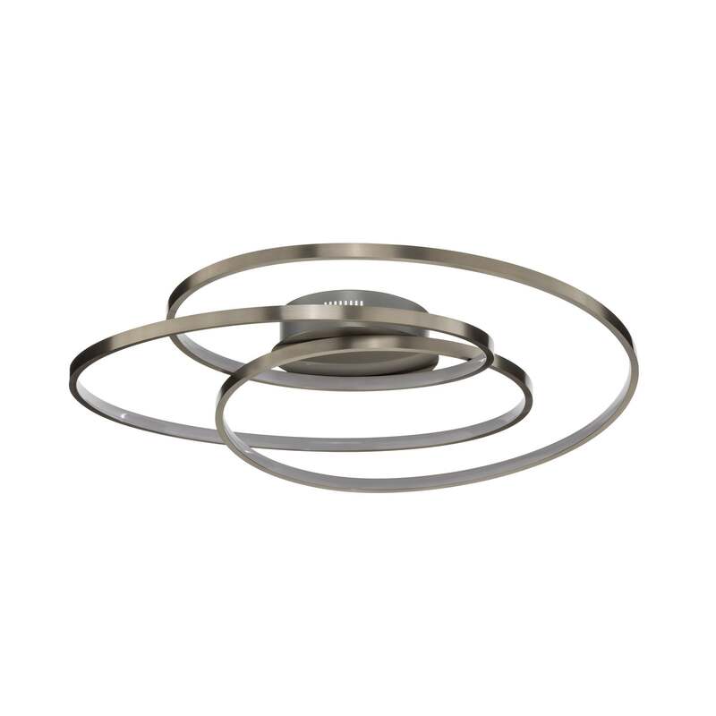 Lindby Deckenlampe Joline LED Leuchte dimmbar nickel Ø60cm 2400 Lumen warmweiß - 4251096563696