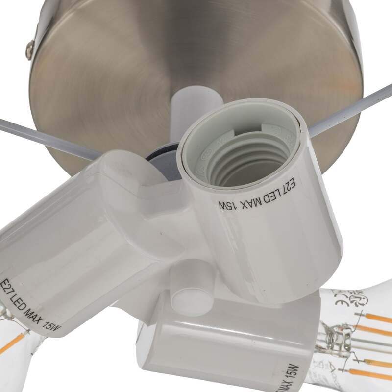 Lindby Deckenleuchte Lampe Sebatin LED Leuchte dimmbar weiß Ø40cm Stoff nickel - 4251096503111