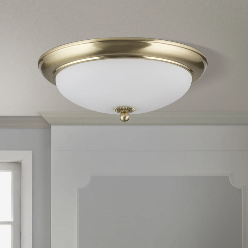 ORION Deckenleuchte Lampe Empire Deckenlampe messing Glas weiß matt Ø 35,5 cm - 10040879