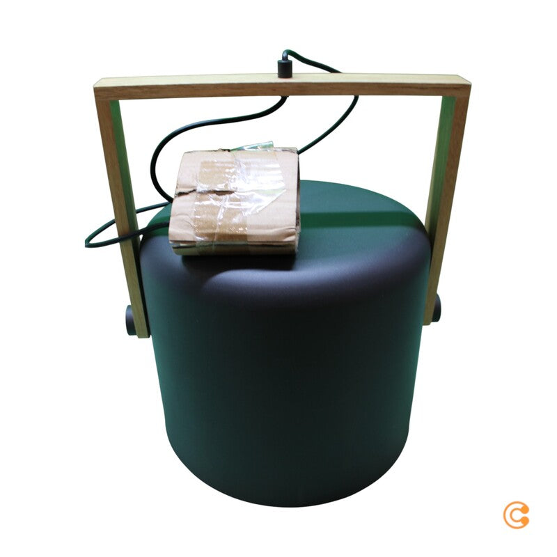 JUST LIGHT Pendelleuchte Hängelampe Cup schwarz holz 35cm Metall Holz IP20 - 4043689988463