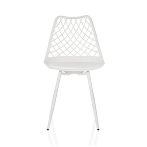 B-Ware hjh LIVING Outdoorstuhl Gartenstuhl Stuhl Esszimmerstuhl Kunststoff Weiß