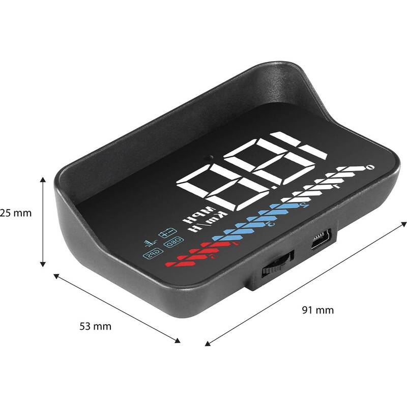 HUD-3.5 Kfz Head-Up-Display 3,5 Zoll Schwarz OBD2 GPS für PKW Bus LKW - 4064161204796