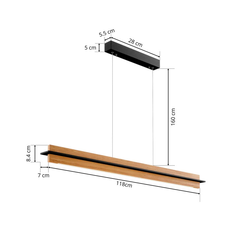 Rothfels LED Pendelleuchte Hängeleuchte Deckenleuchte Lampe 34W 118cm dimmbar - 4251096570458