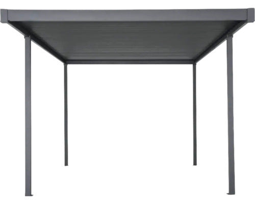 Konsta Einzelcarport Flachdach Stahlplatten anthrazit 300x500cm 8x8cm - 4306516776986