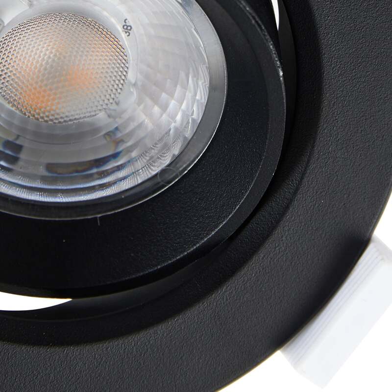 Prios Einbauleuchte Shima LED dimmbar Spot 7W warmweiß schwarz Ø8,5cm Lampe - 4251911795226