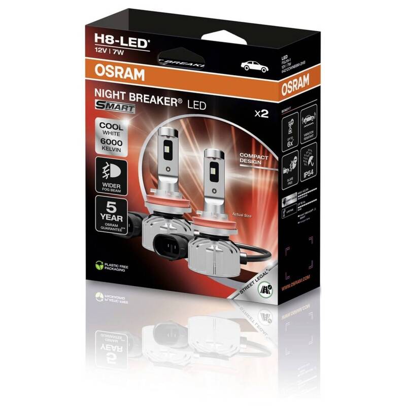 Osram Automotive LED Leuchtmittel NIGHT BREAKER LED SMART H8 12V 800 Lumen weiß - 4062172410212