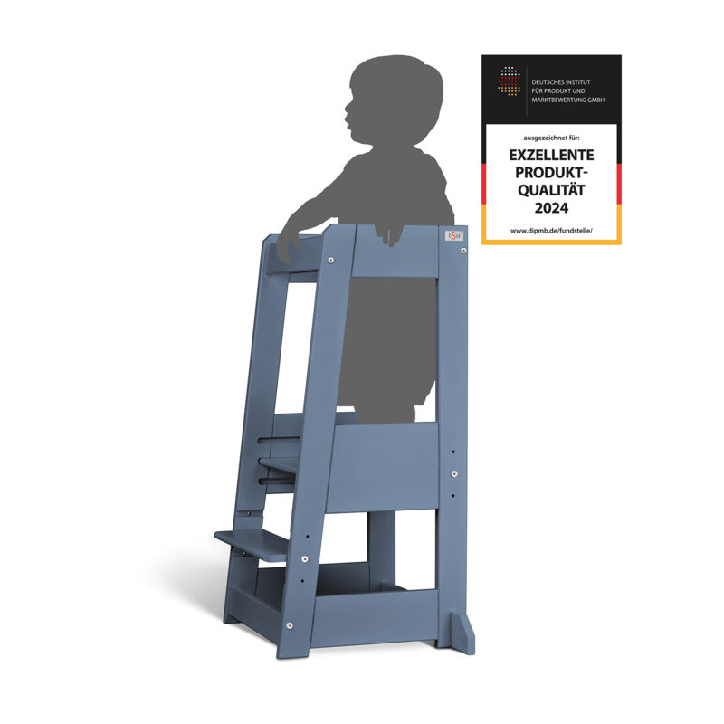 tiSsi Lernturm Felix Entdecker-Turm Kinderhochstuhl Taubenblau 91cm 250kg - 4260657582687
