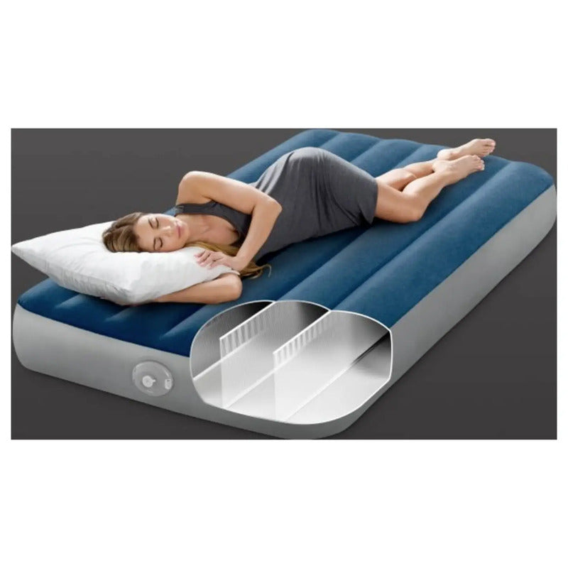 Intex Luftbett Prestige Downy Airbed 191x99cm blau Camping Gästebett 136kg - 6941057429526