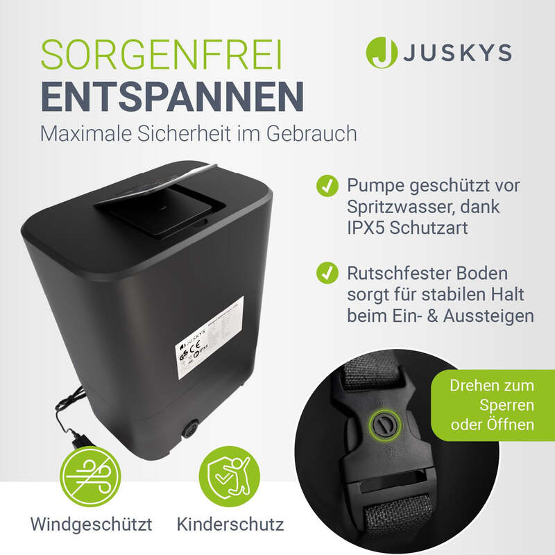 Whirlpool aufblasbar SpaLuxe für 4-6 Personen Garten Terrasse schwarz weiß 910l - 4262437187648