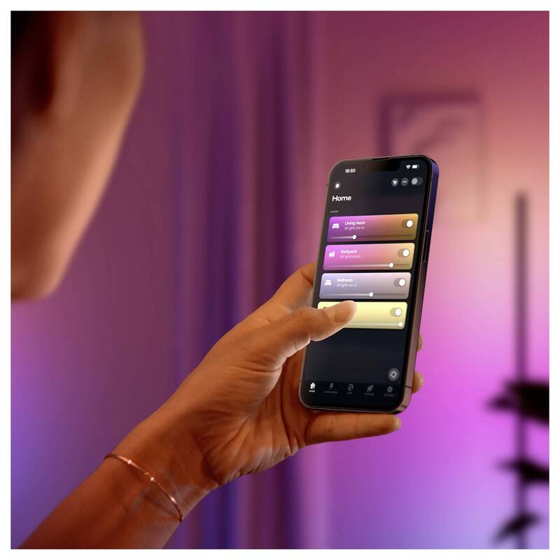 Philips Hue Stehlampe RGBW LED Lampe dimmbar App steuerbar Schwarz 135cm Leuchte - 8721103144973