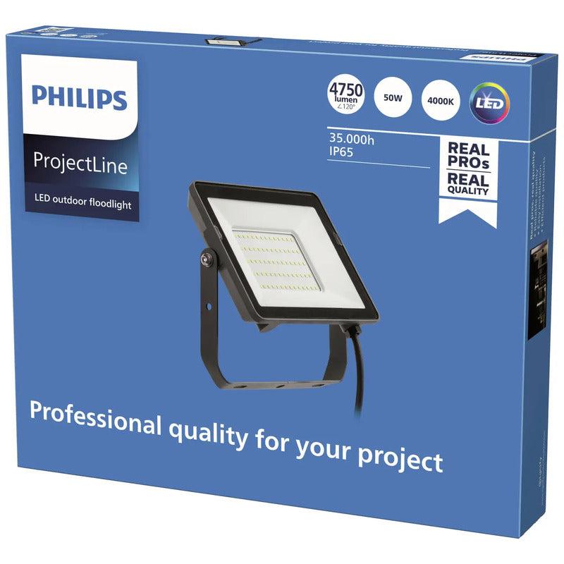 Philips LED Flutlichtstrahler 50W Außenstrahler Gartenlampe IP65 schwarz 4000K - 8719514954540