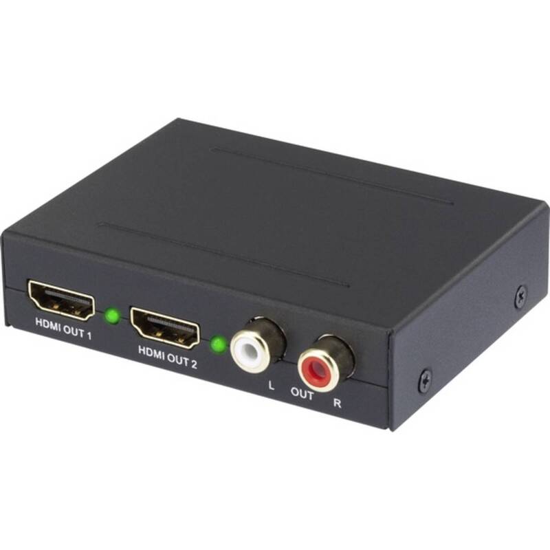 SpeaKa Professional 2 Port Audio Extraktor HDMI - HDMI, Cinch, Toslink Konverter - 4016139054308