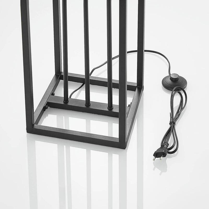 Lindby Tiliane Käfig-Stehlampe Stehleuchte Wohnzimmerlampe 3-flammig E27 schwarz - 8503823417306