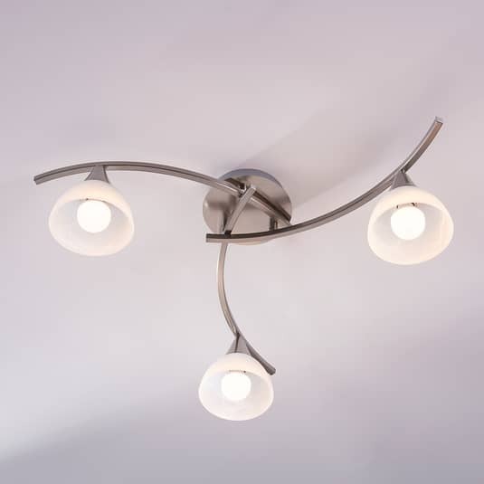 Lindby Deckenlampe Della LED Lampe Leuchte dimmbar nickel Ø58cm 3-flammig - 4251096521955