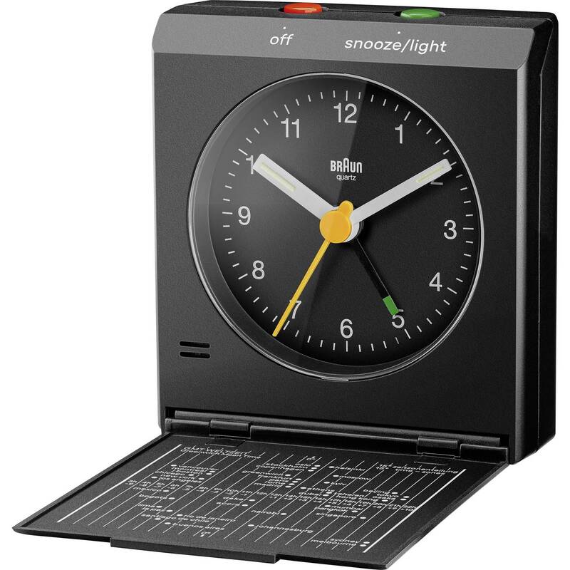 Braun Quarz-Klappwecker analog mit Crescendo-Alarm schwarz 7.2x7.8x4.1 cm - 4007218677044