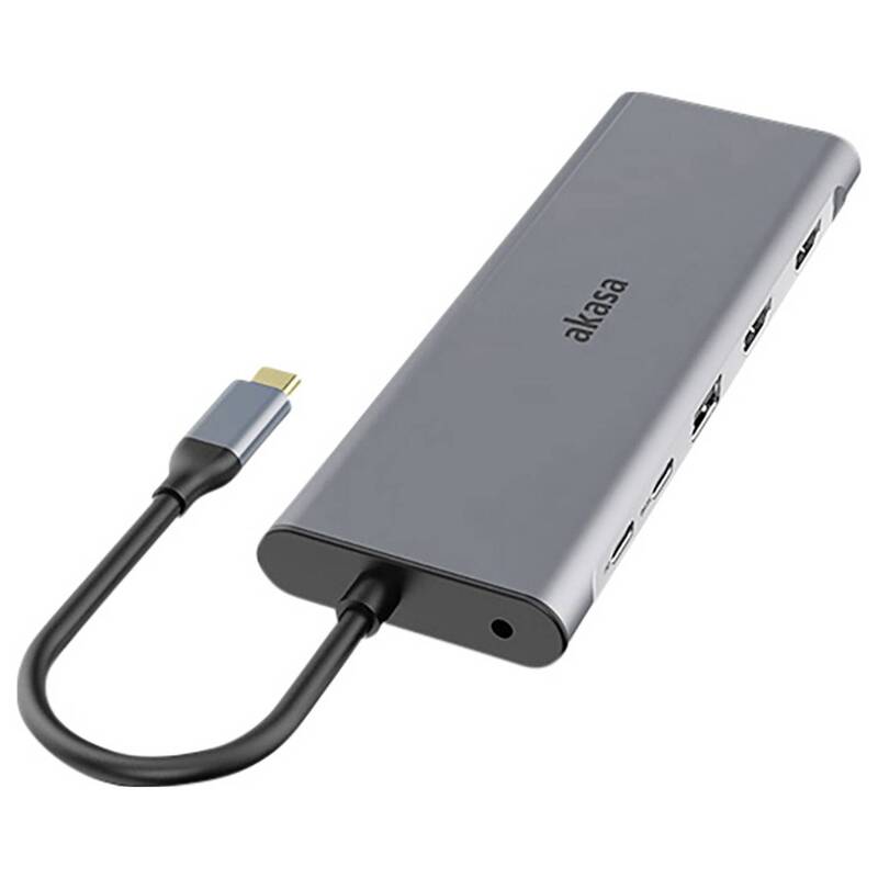 Akasa Dockingstation Hub USB-C USB Typ C Kartenleser Aluminium 14-In-1 Dock - 4710679550831