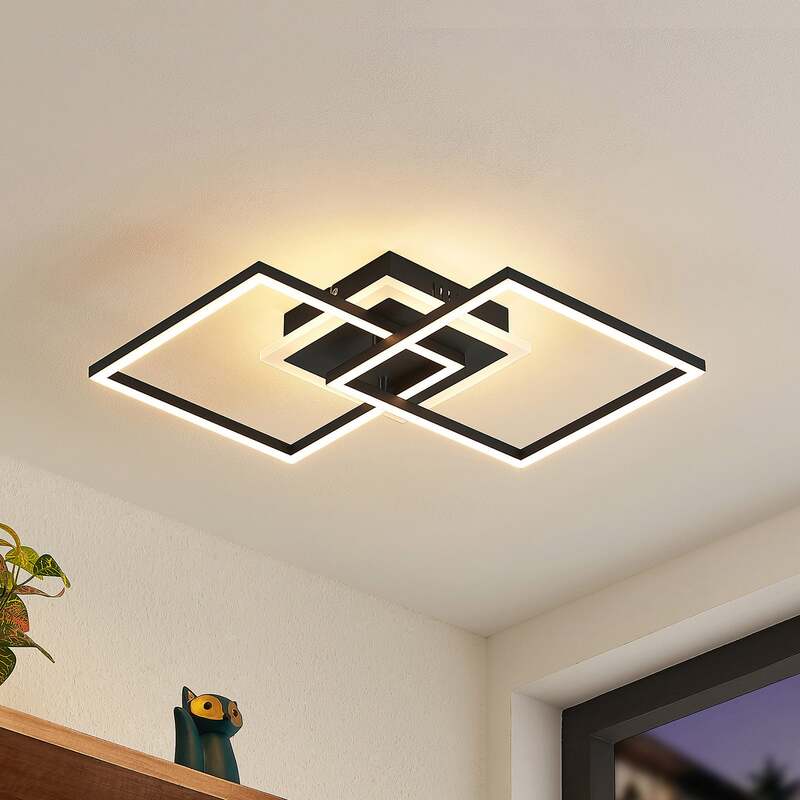 Lindby Deckenlampe Fjardo LED Lampe dimmbar CCT Fernbedienung schwarz - 4251911705652