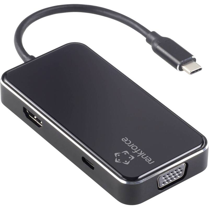 Renkforce USB-C Dockingstation RF-HUB-230 6 Port HDMI Power Delivery schwarz - 4064161157450