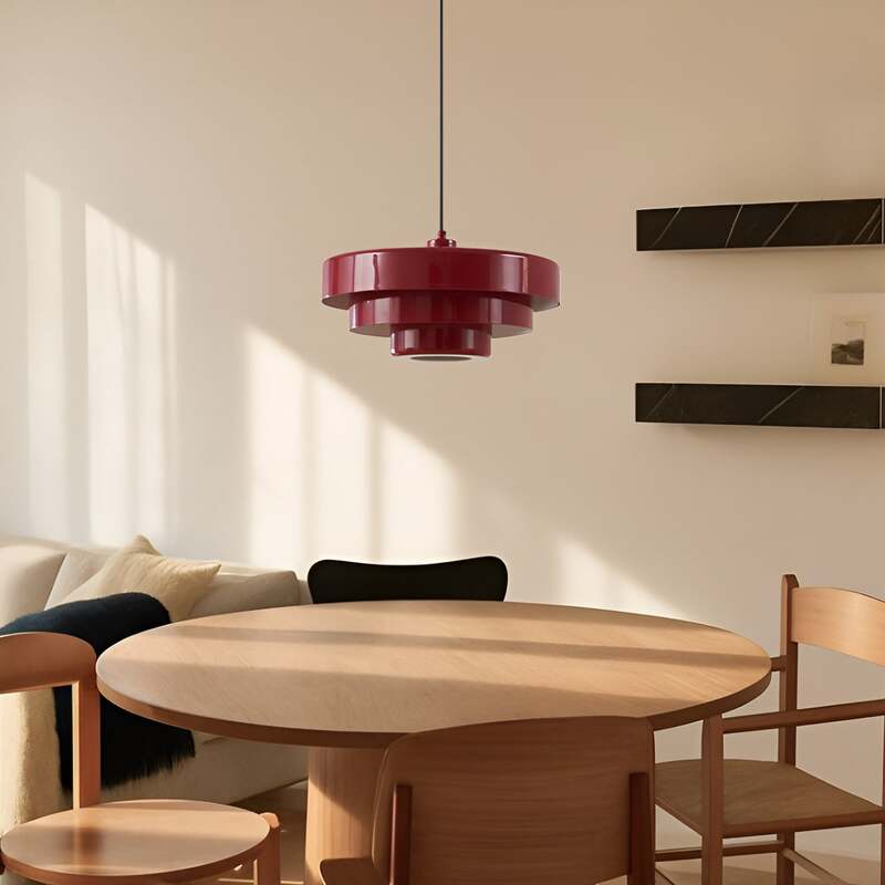 Lindby Hängeleuchte Pendelleuchte Lampe rot Metall E27 Durchmesser 35cm - 4255830903588