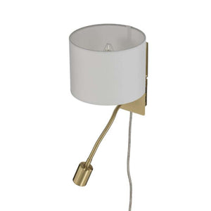 B-Ware Lindby Wandlampe Leselampe Florens LED Wandleuchte Lampe messing weiß 18x24cm