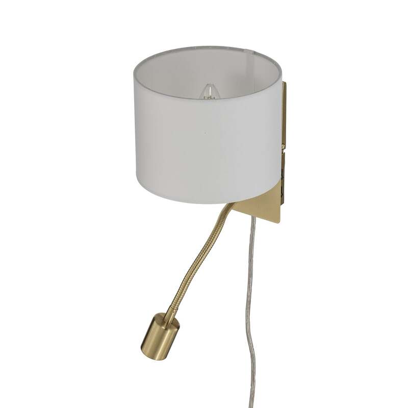Lindby Wandlampe Leselampe Florens LED Wandleuchte Lampe messing weiß 18x24cm - 4251096521337