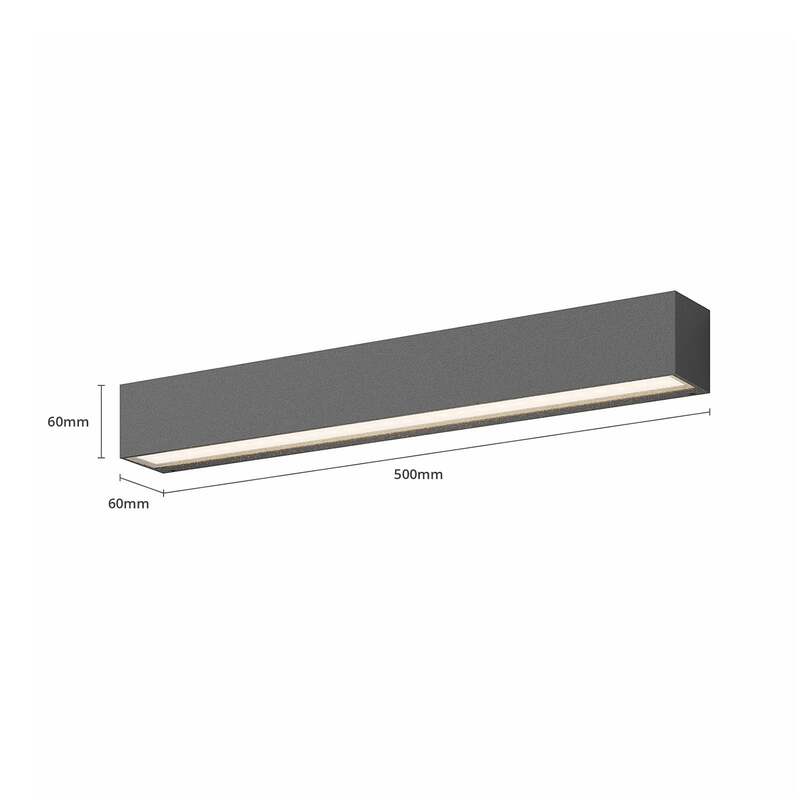 Lucande Außenwandleuchte anthrazit Lengo LED Gartenlampe Leuchte 3000K IP65 50cm - 4251096509304