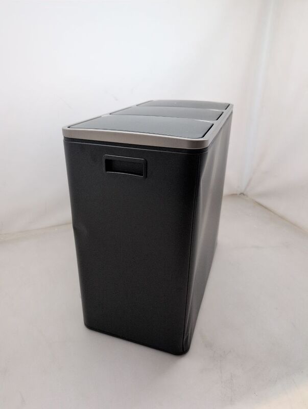 hjh OFFICE Abfallsammler Mülltrennsystem CLEAN IX Eimer 54L 3x18L Stahl schwarz - 4064323037729