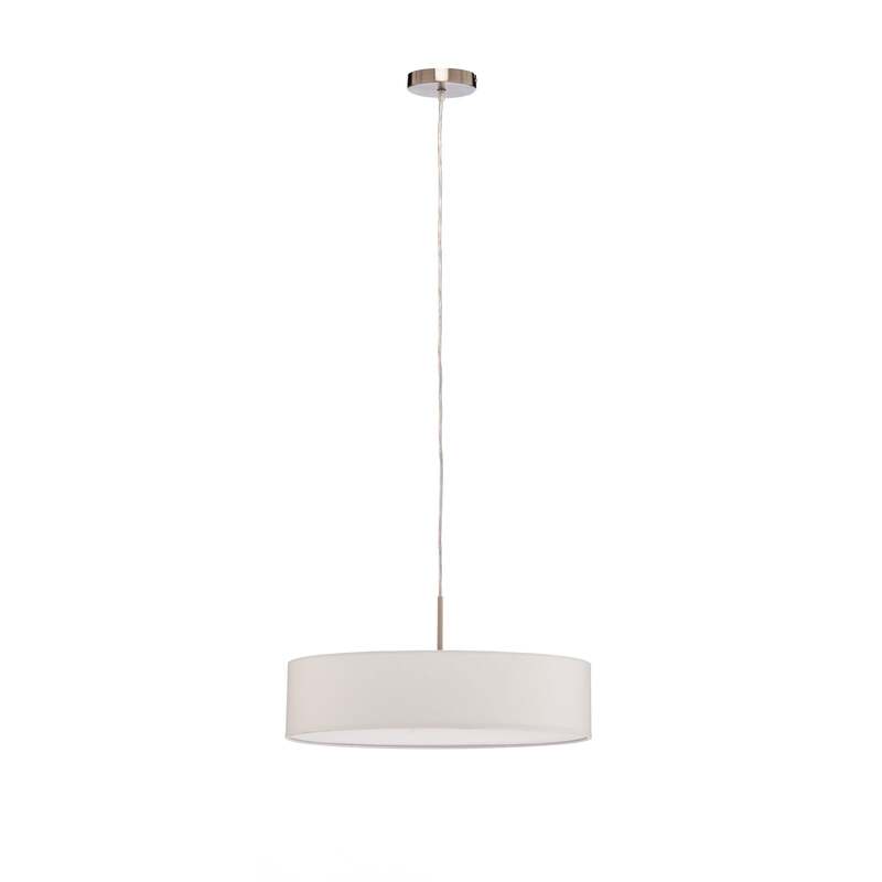 Lindby Hängeleuchte Sebatin Ø 50 cm creme Stoff E27 3-fach - 4251096502985