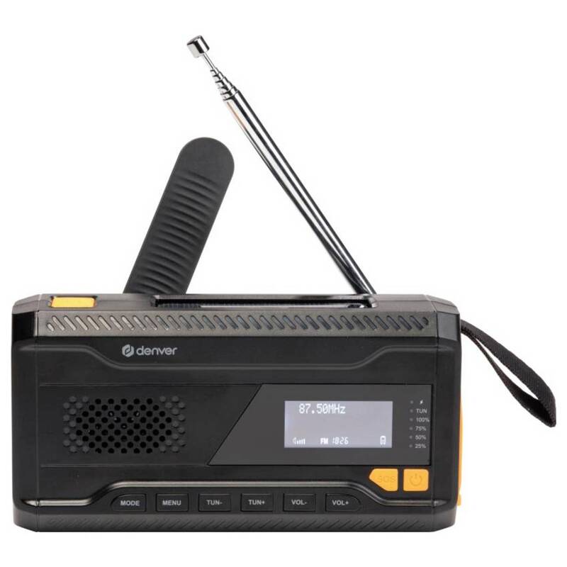 Denver Radio Empfänger Akku Radio Schwarz DAB Plus UKW Powerbank Bluetooth - 5706751088483