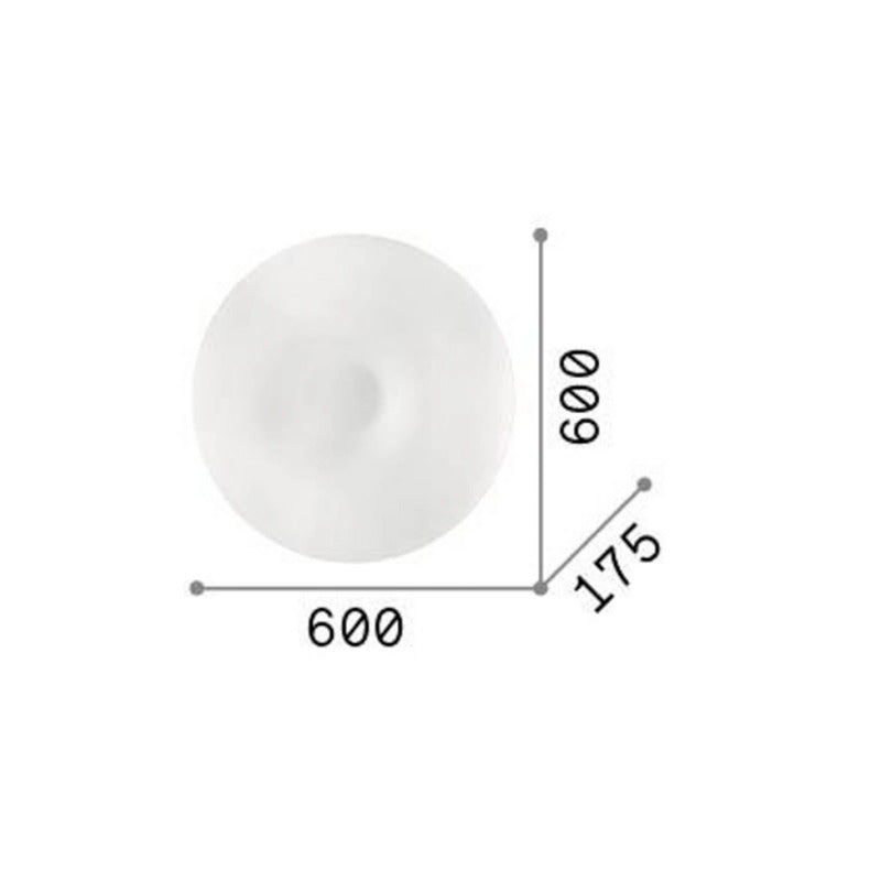 Ideallux Wandleuchte Wandlampe Glory Opalglas weiß E27 LED rund Ø 60 cm Leuchte - 8021696019765