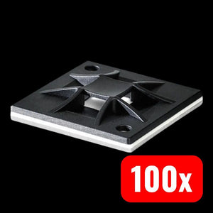 100x B-Ware HellermannTyton Befestigungssockel 4fach schraubbar Kabelbinder schwarz 1 St.