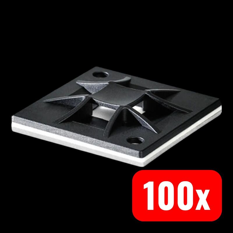 HellermannTyton Befestigungssockel 4fach schraubbar Kabelbinder schwarz 1 St. - 2050001317568